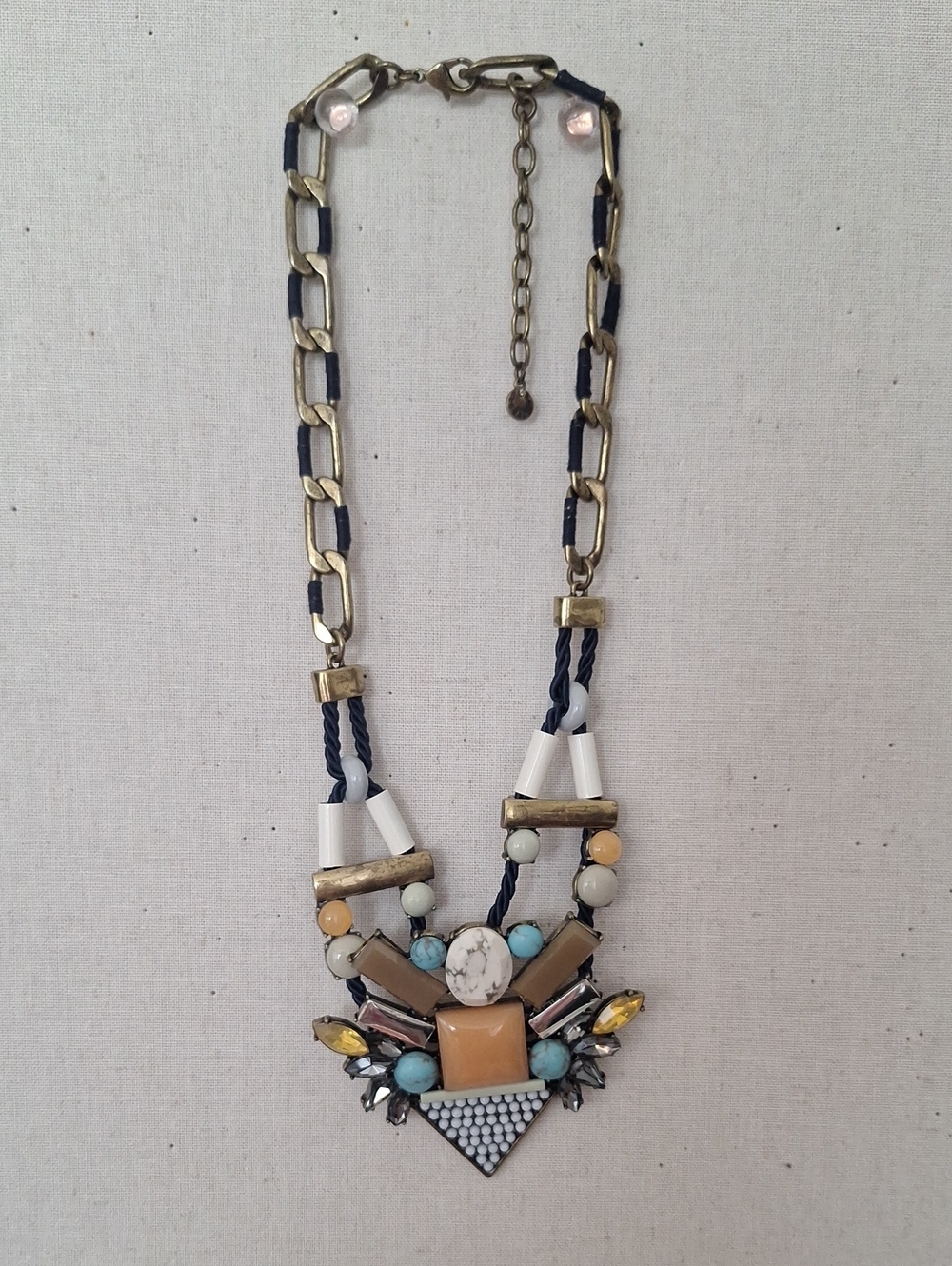 BaubleBar "Natasha" Mixed Stone & Crystal Cluster Statement Necklace